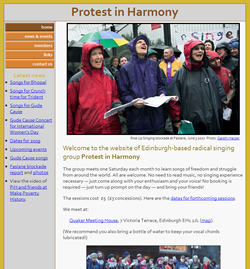 Protest in Harmony website